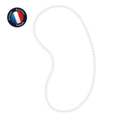Naszyjnik - - AAA+ Perła Hodowlana Słodkowodna - 80 cm - Naturalna Biel - Kobiety