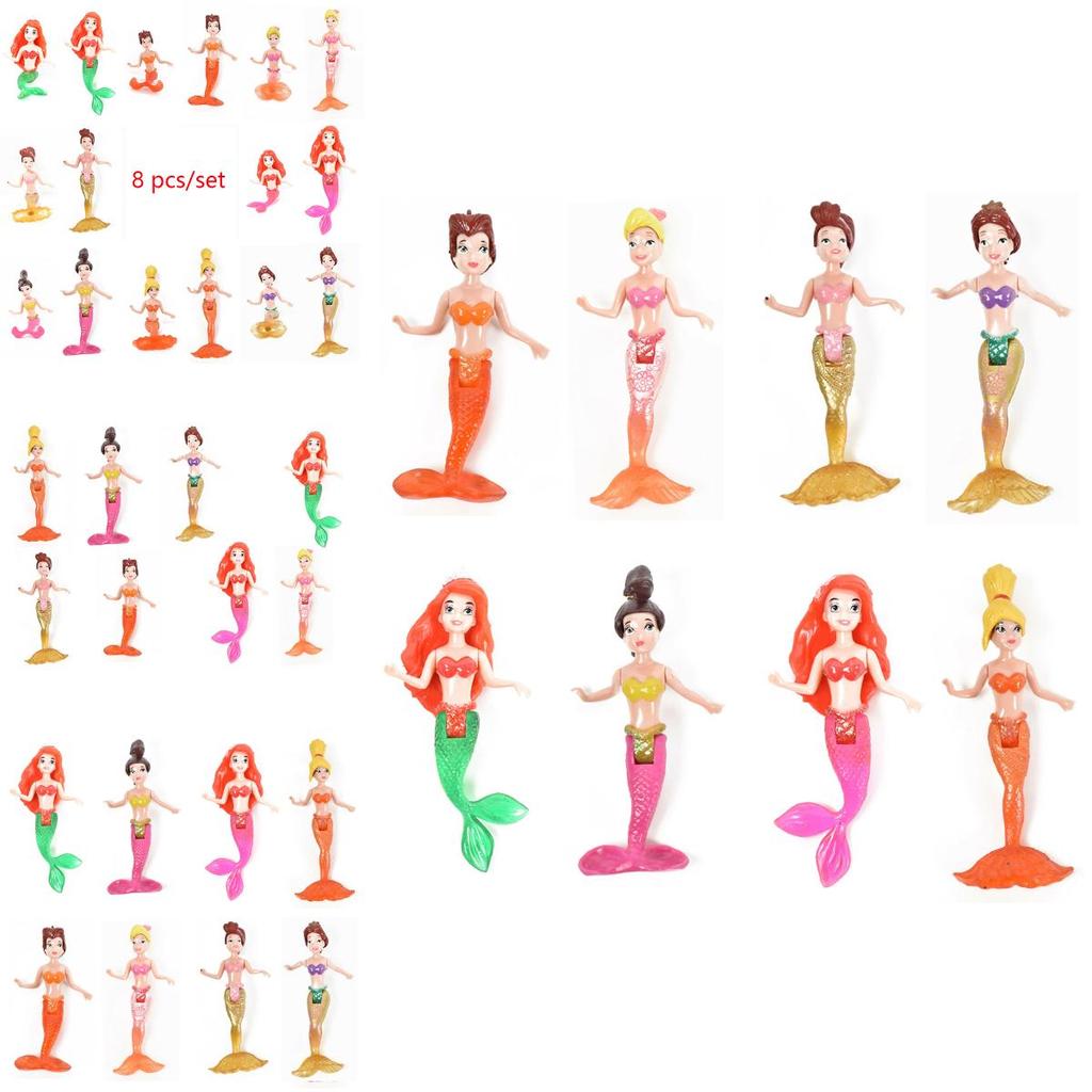Captivating 8pcs Set Dolls Mermaids Action Figure Toys For Girls Ideal Gift
