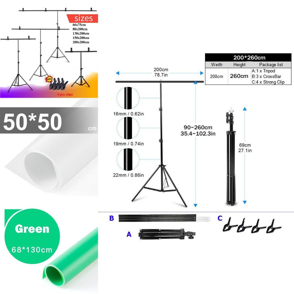 Tshape Stand Background Adjustable Telescopic Backdrop Stand Studio Video Live