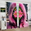 Christmas Green Monster Print Curtains, Pole Bag Curtains, Christmas Decorations, Home Decorations, Room Decorations