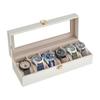 SONGMICS Watch Case, 6 Pieces, PU Watch Storage, Collection Case, with Transparent Window, Watch Box, Accessory Storage, Stylish, Father's Day Gift,