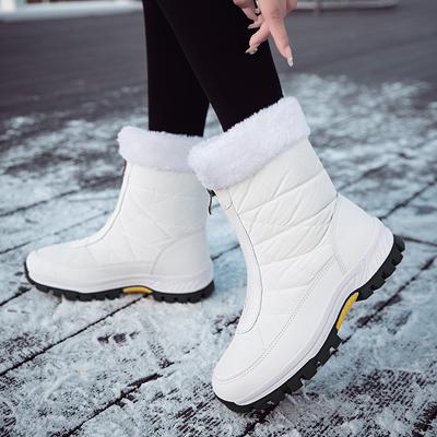 Enkellaarsjes Dames Winterschoenen Houd Warm Antislip Zwarte Sneeuwlaarzen Dames Veterschoenen Plus Maat 42 Witte Laarzen