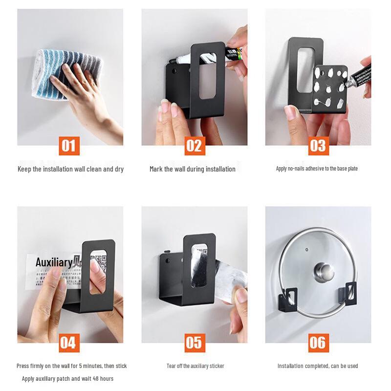 MENGTING Wall-Mounted U-shaped Pot Lid and Cutting Board Rack