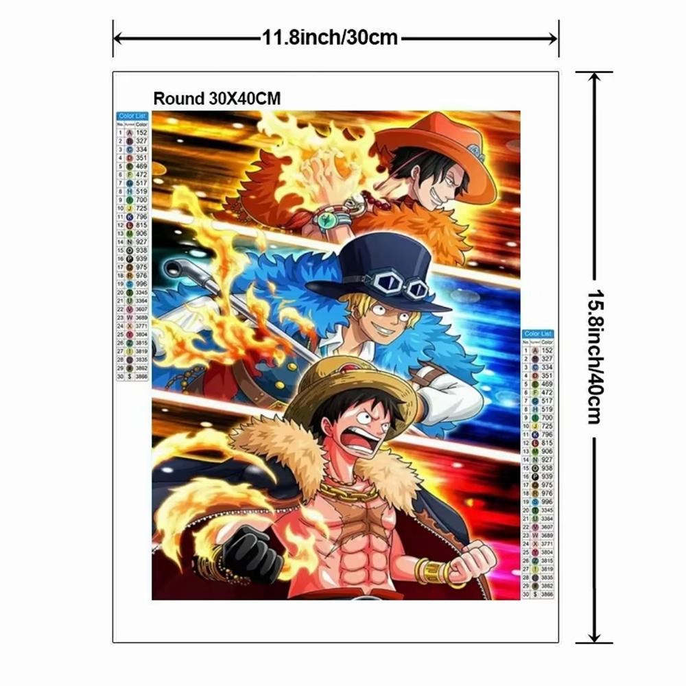Pintura Diamante 5D DIY Anime One Piece Luffy Padrão de Arte Kit Impresso Quebra-cabeça Mosaico em Tela Ponto Cruz Bordado Decoração de Casa Presente para Criança