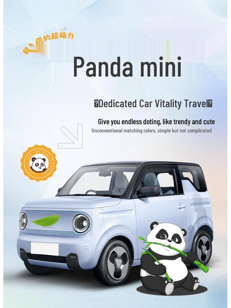Panda Mini Cartoon Leather Car Seat Cover - Full Surround, Fits 23 Models, Cute Design