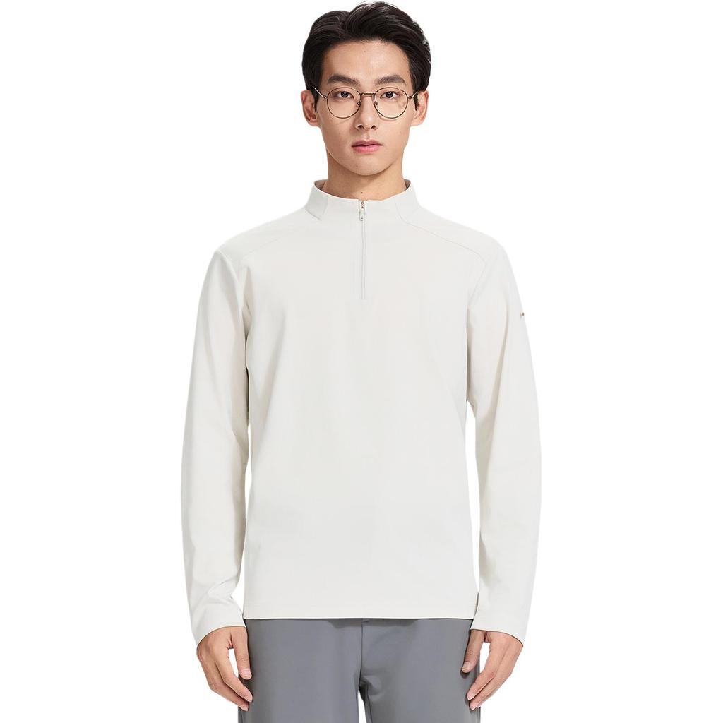 Li-Ning Solid Color Soft Versatile Simple Long Sleeve T-Shirt Men tops ATLW145-4