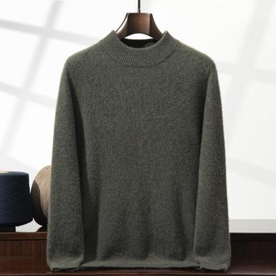 Herren Halbhoher Kragen Dicker Strickpullover - Einfarbig, Langarm, Herbst/Winter Stil