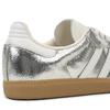adidas חבילת סמבה OG מטאלית סדוקה - נעלי סניקרס כסופות לנשים כסוף-מטאלי נעליים-לבן ליבה-לבן JR0035