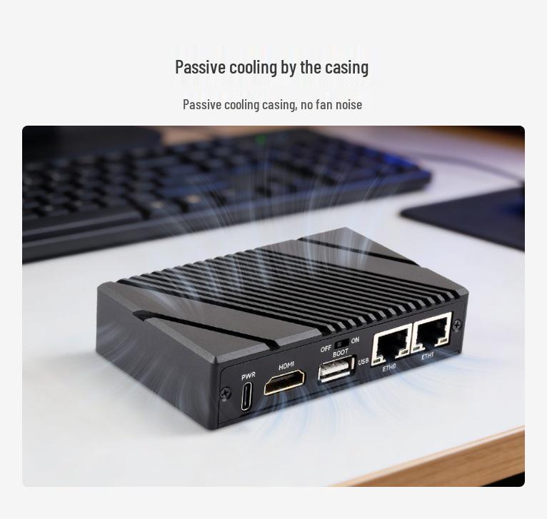 Raspberry Pi CM5 Erweiterungsplatine mit zwei Netzwerkanschlüssen (Gigabit/2,5G), M.2 M-Key, HDMI, MIPI und RJ45-Schnittstellen
