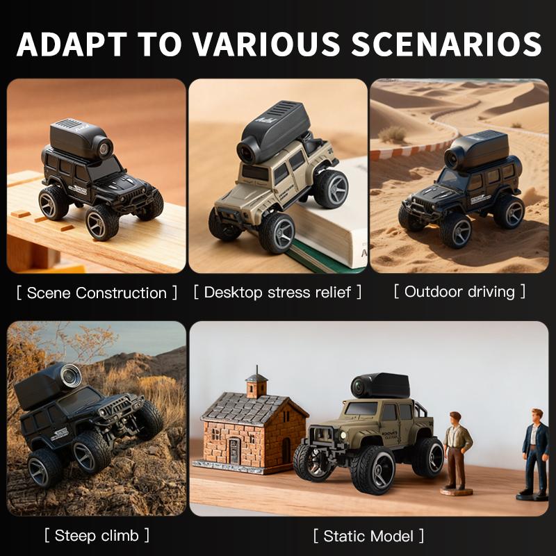 KF32 1:64 RC Mini Climbing Car With LED Light and HD Camera Radio Remote Control Cars Alloy Toy For Kids Christmas Holiday Gifts