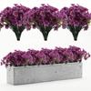 1/3 Bundle Outdoor Artificial Flowers No Fade Fake Violet Flowers for Home Outdoor Garden Patio Window Wedding Decoration