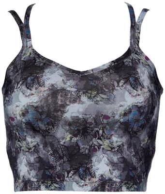 Atsugi Clear Beauty Active Yoga Size with a Floral Print Stretch Fit and Cross Back Bra, 97815AS, Women's, Black, M,