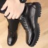 Fashion New Men's Winter Leather Shoes Fashion Plush Warm Comfortable Anti Slip Business Cotton Shoes Outdoor Black Casual Snow Boots
