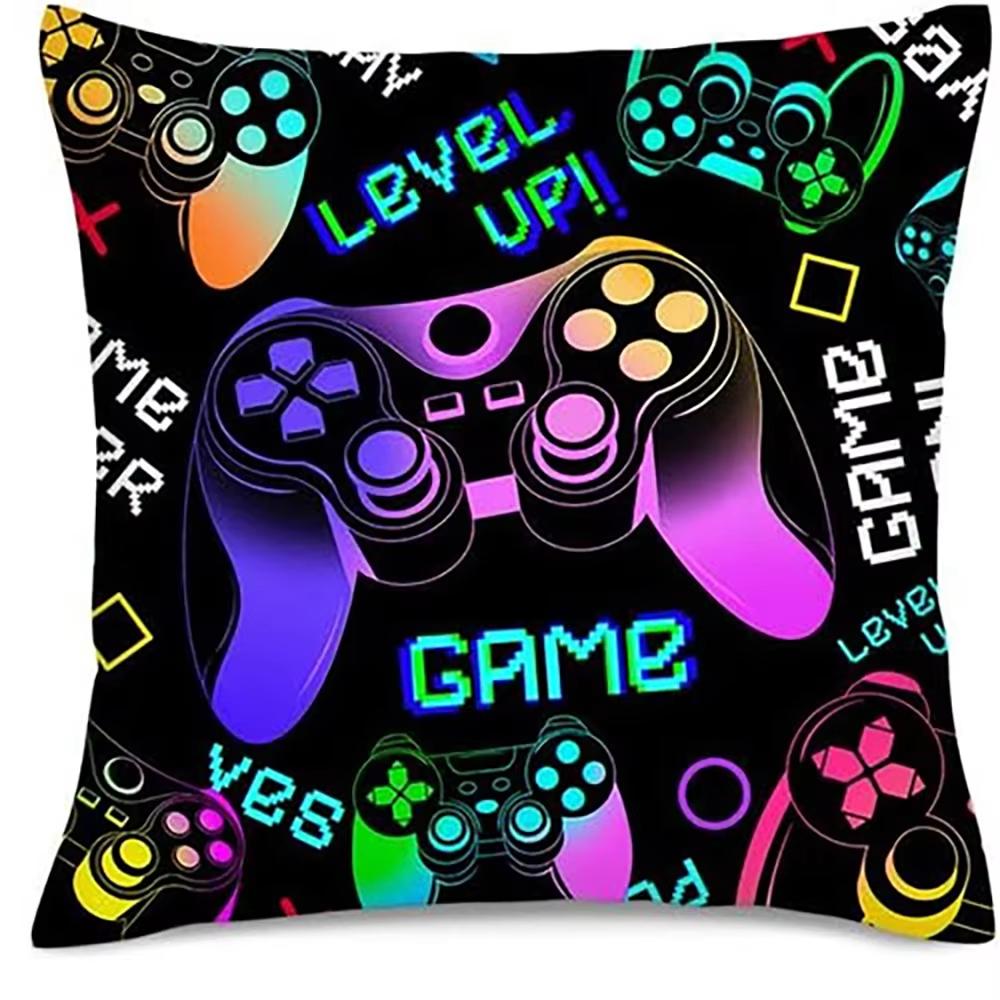 Colorful Game Controller Print Pillowcase Gaming Style Cushion Cover Home Bedroom Sofa Chair Decor
