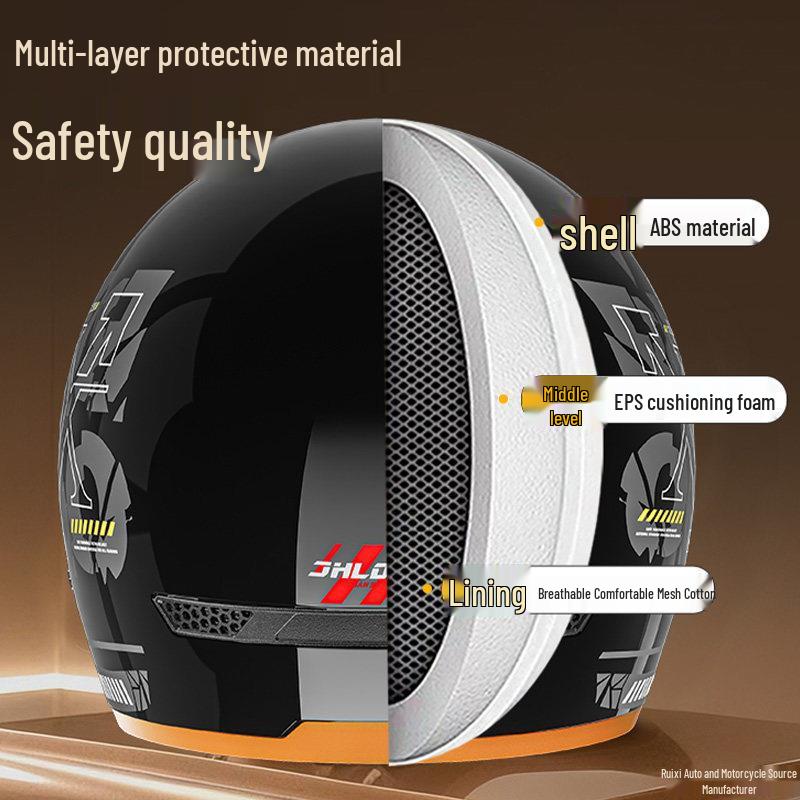 3C Certified Unisex All-Season Full Face Motorcycle Helmet - Warm & Rainproof for Autumn/Winter