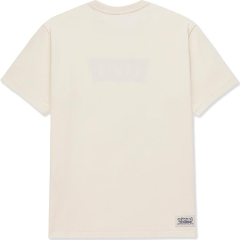 Levis Letter Logo Printed Crew Neck Short Sleeve T-Shirt Men Tops Khaki 001AM-0002