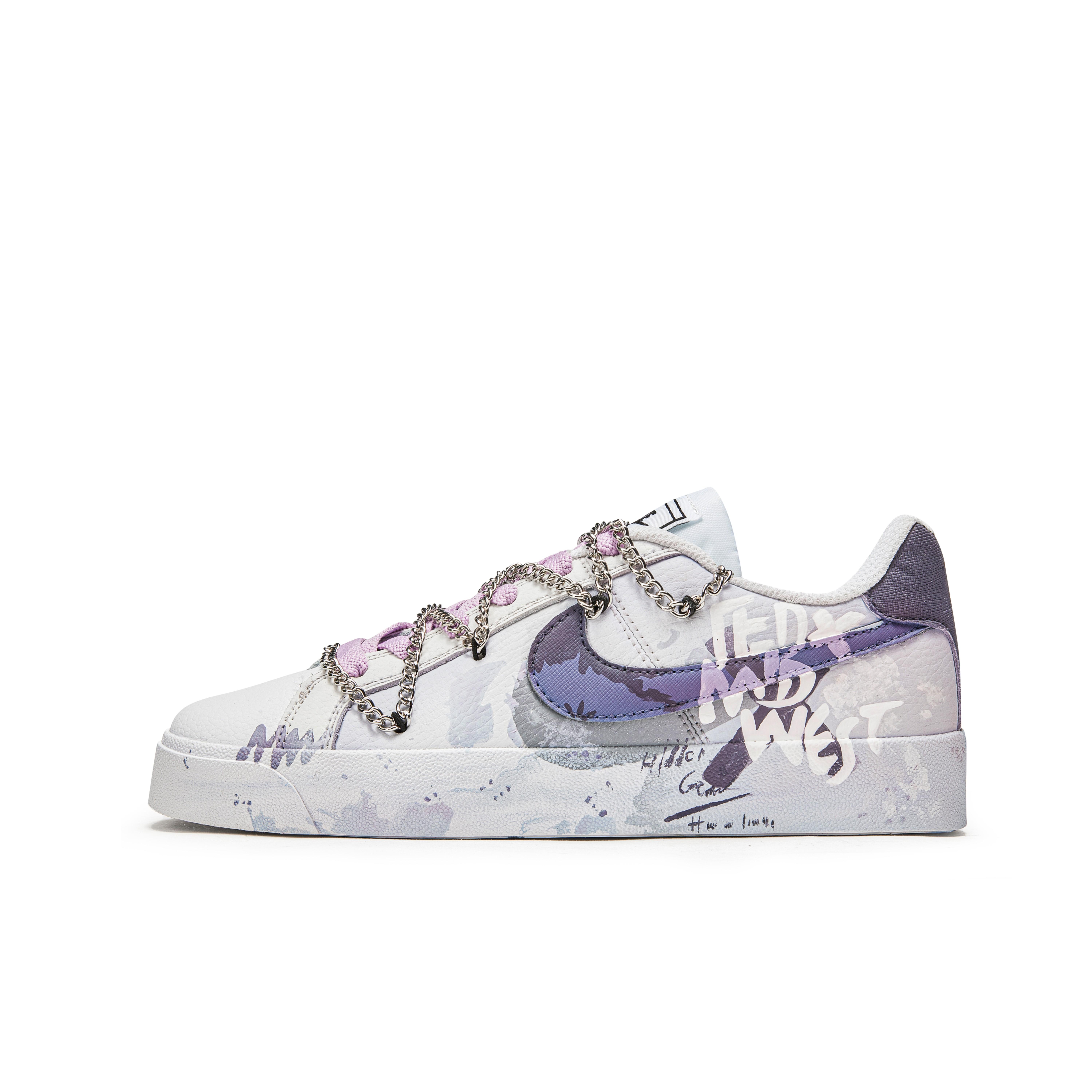 

Nike Court Royale Slip Resistant Abrasion Resistant Low top Skateboard Shoes Unisex White Purple BQ4222-103(Team202-) 41