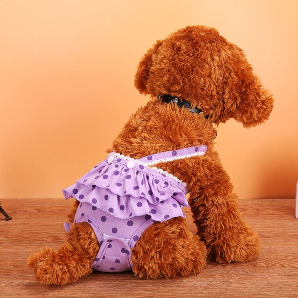 

Reusable Female Dog Dot Skirt Washable Dog Physiological Pants Pet Menstrual Pants Female Dog M фіолетовий