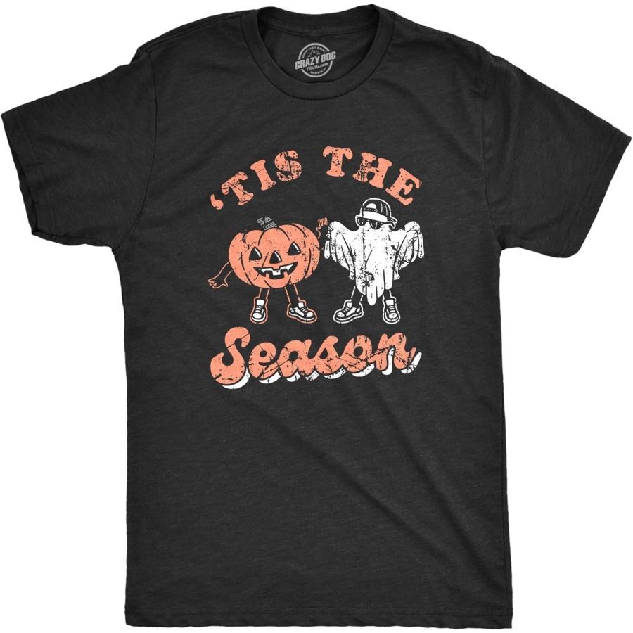 Мужская футболка  Tis The Season Смешная Жуткая Костюмная Хэллоуинская Футболка для Парней XXXXXL чёрный