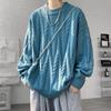 Herren Cardigan im koreanischen Stil mit Kreuzstich: Herbst/Winter Lässiger Strickpullover mit Rundhalsausschnitt, inspiriert von Hongkong.