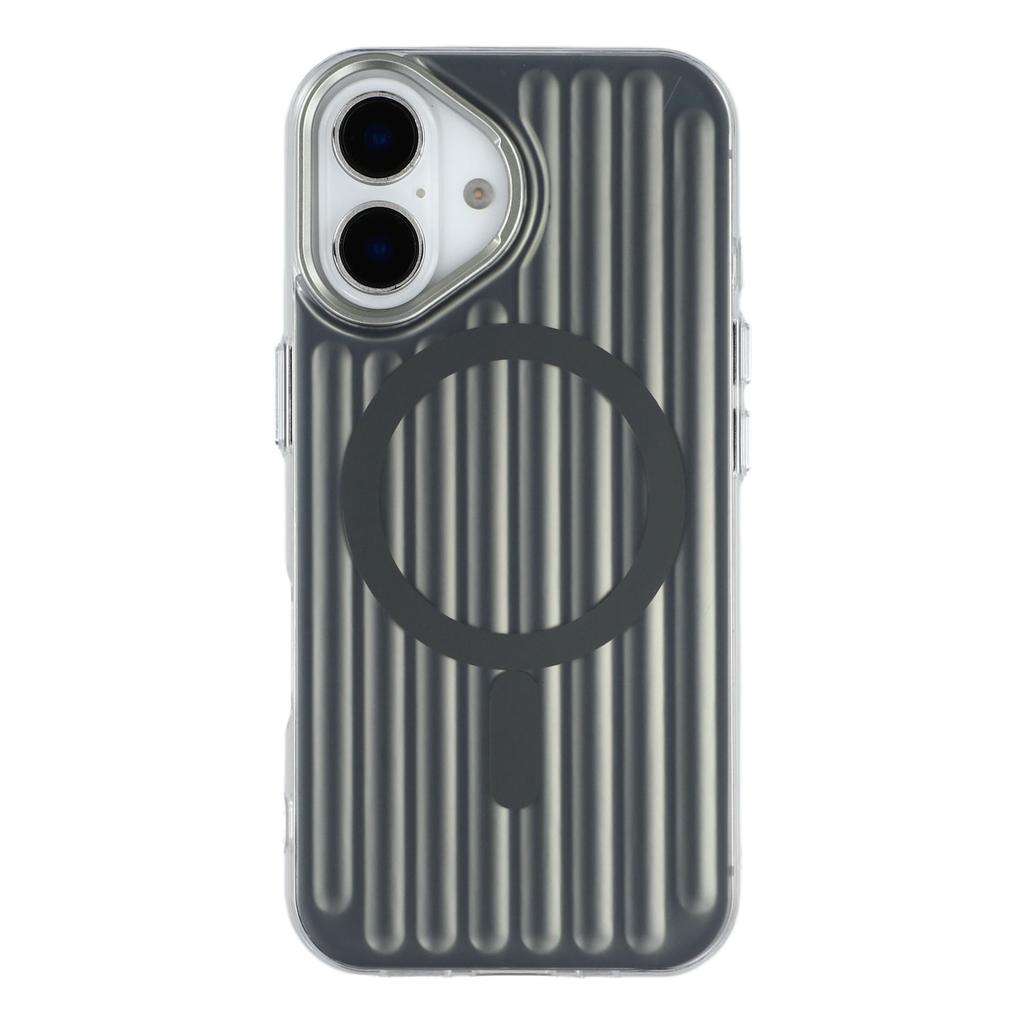 For iPhone 16 Case Compatible with MagSafe Luggage Texture IMD TPU Phone Back Cover