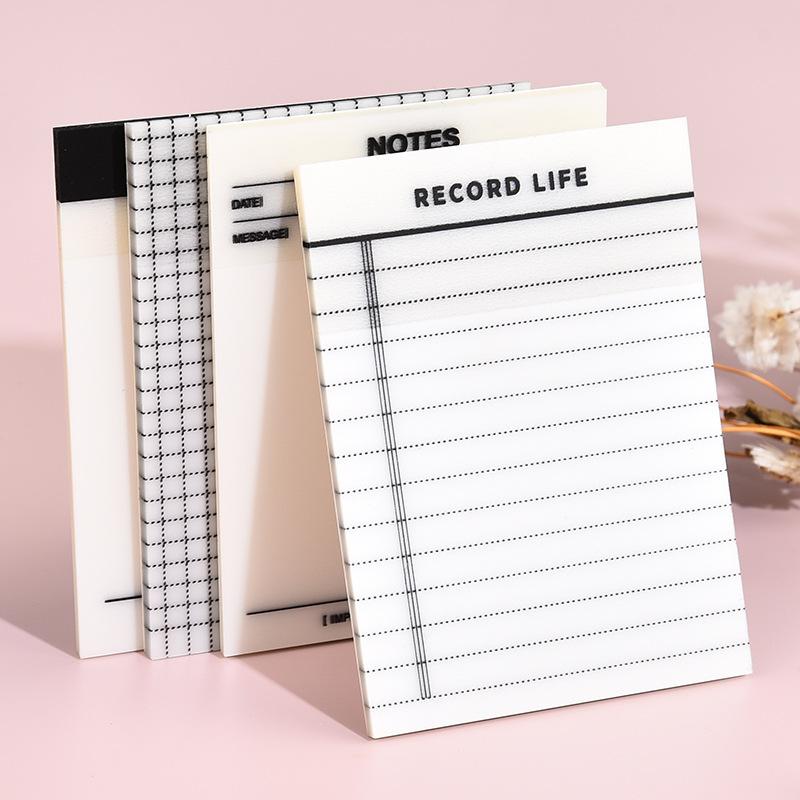 50Sheets Blank Grid Transparent Sticky Note Pads Waterproof Self-Adhesive Memo Notepad School Office Supplies Stationery planner
