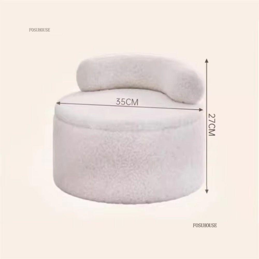 Lamb Wool Shoe Changing Sofa Swivel Wheel Swivel Wheel Stool Swivel Wheel Seating  for Home Use