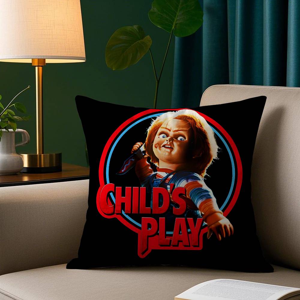 cChucky Horror Pillow Case Short Plush Print Cushion Cover Square Throw Pillow Covers Sofa Home Decor