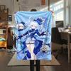 1PC Genshin Print Flannel Blanket, High quality All Seasons, Home Decor, Warmth and Comfort, Perfect for Christmas Gifts