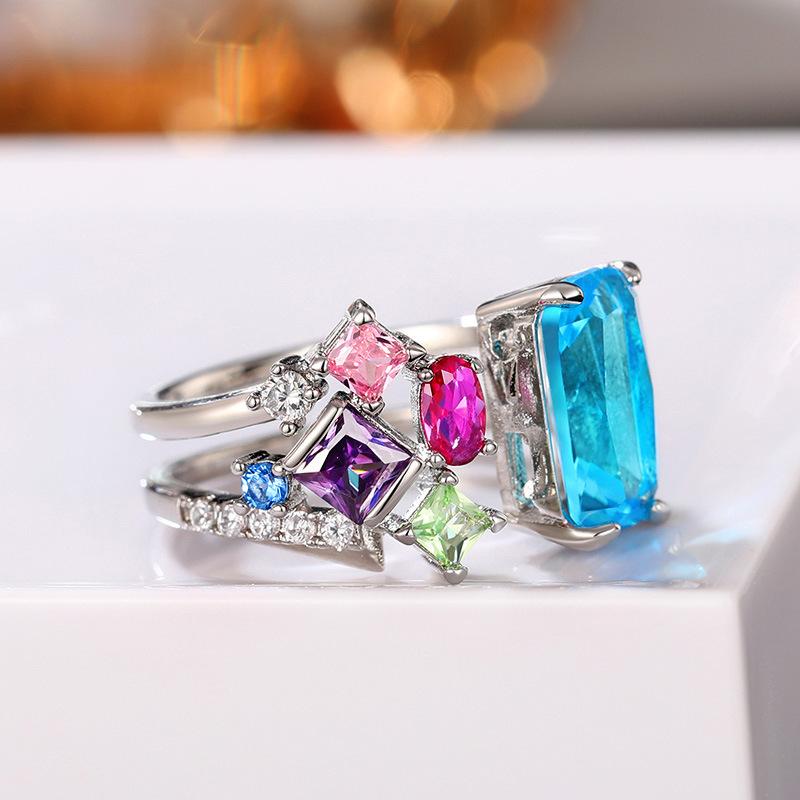 Lindon Classic Copper Alloy Zircon Ring Ladies Jewelry Wedding Promise Party Gift