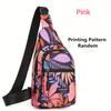 Outdoor Reise Wander Radfahren Brusttasche für Damen Bunte Blumenblätter Muster Sling Rucksack, Mode Mehrere Taschen Crossbody B