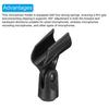 uxcell Microphone Holder, O.D. 21mm - 33mm Plastic Interface, Microphone Holder Clip with 3/8" Metal Adapter for Lavalier Microphones, Black, Set of 4