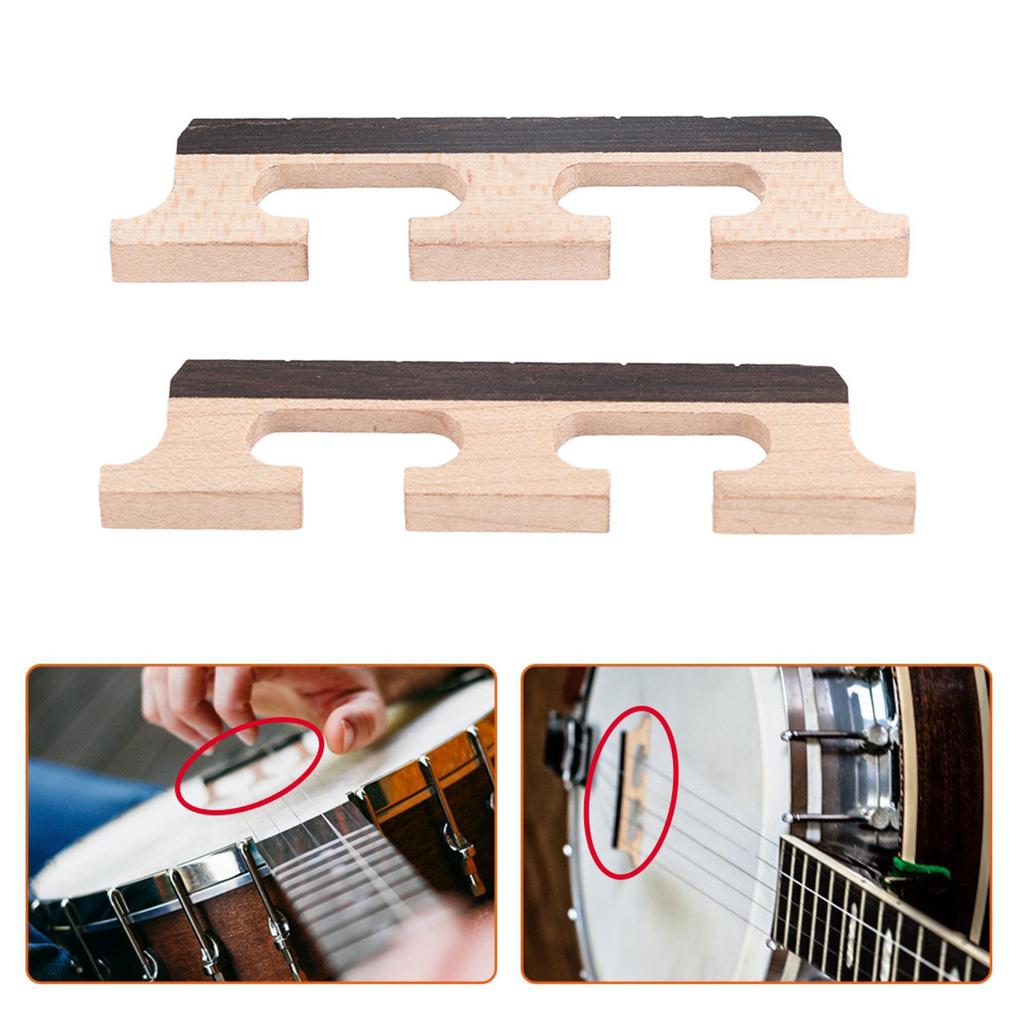 2Pcs HA02 5‑String Rosewood Banjo Bridge Wooden Accessories