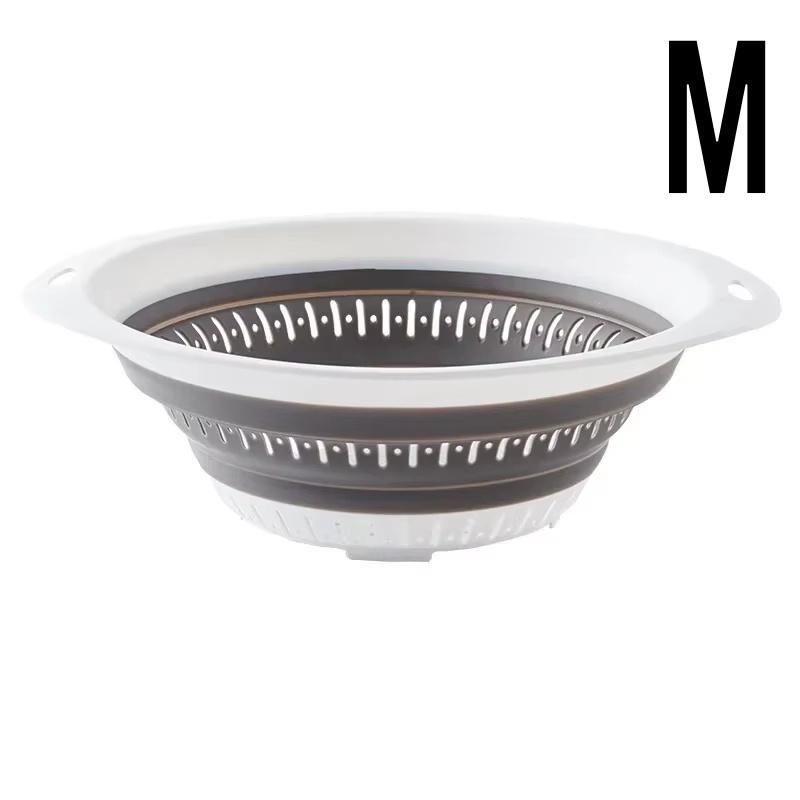Silicone Kitchen Foldable Storage Basket Collapsible Colander Strainer Fruit Vegetable Washing Kitchen Drainer Filter Organzier