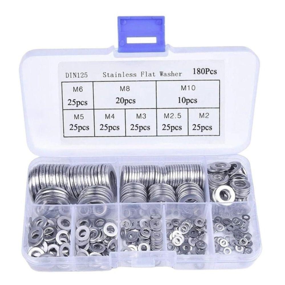 180pcs Solid Construction Flat Washer Assortment Sump Plug Washer  Outdoor Construction