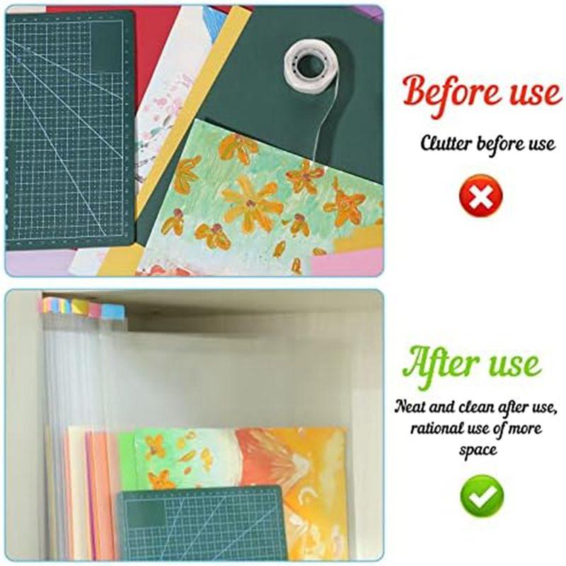 A84E-30 Piece Scrapbook Paper Storage Box With Adhesive Index Labels Craft Paper Storage For Vinyl Paper File Photos