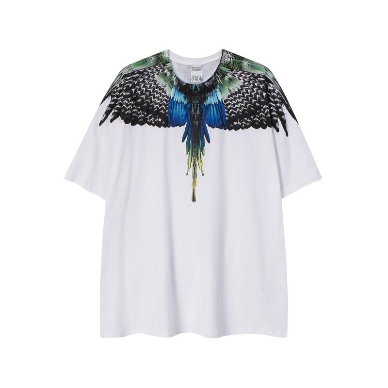 MB Gradient Wings T Shirt Men Women Loose Casual Short Sleeve Tee