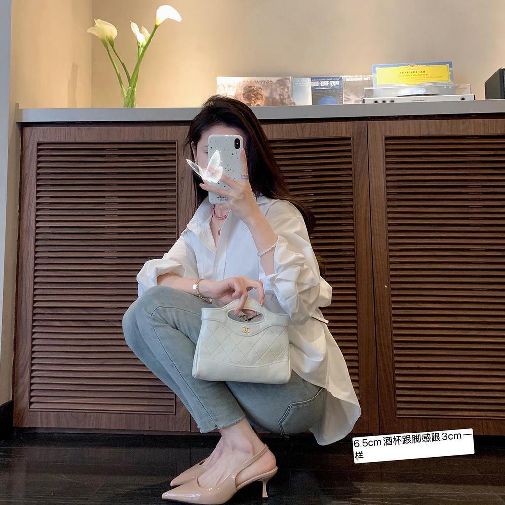 Sheepskin version of Deluna daughter temperament small pointed head shallow mouth empty elegant high heels women's single shoes