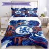 3-teiliges Bettbezug-Set (1 * Bettbezug + 2 * Kissenbezug, ohne Kern), Chelsea Football Club Druck Weiches Ganzjahres-Bettwäscheset, Heimschlafzimmer-Dekoration Geschenk