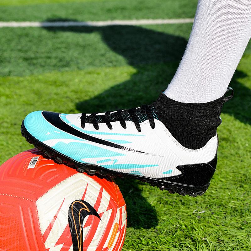 New Spring and Summer High-top Socks Football Shoes Fashion Long Nail Sneakers Hard-soled Nail Shoes Men's and Women's Sports Shoes