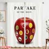 2pcs 2D Flat Printing Window Curtains Partake Fruit Apple Fabric Without Electricity Family Party Use for Photo Booths & Events