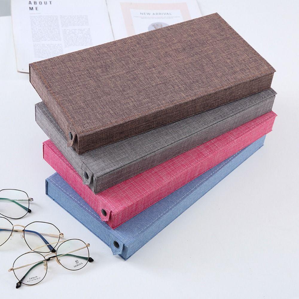 Linen 6 Slots Glasses Case Anti Pressure Eyeglass Display Box Glasses Storage Box  For Women Men