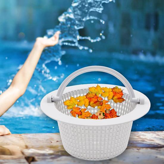 

Замена корзины скиммера для бассейна с ручкой Долговечная фильтрующая корзина Простота обслуживания Профилактическая корзина для удаления мусора из бассейна Аксессуары для чистки