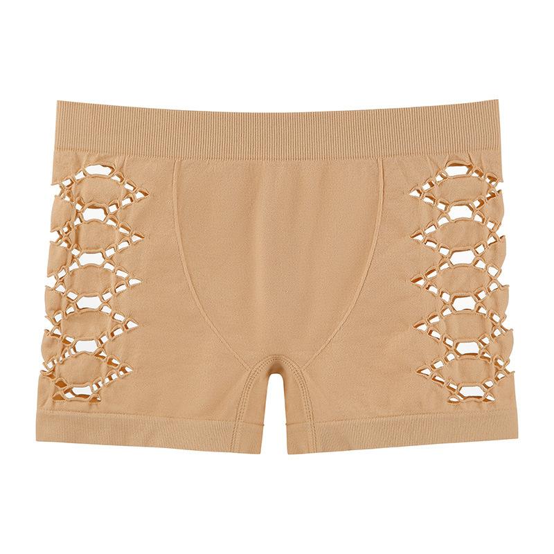 Women's Simple Solid Color Geometric Hollow Boxer Briefs Comfortable and Breathable Women's Underwear