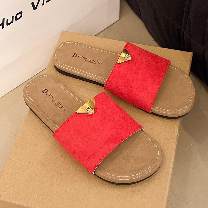 

Flat-bottomed cool slippers women s summer outer wear 2025 new models with skirts seaside beach vacation one-word non-slip sandals 40