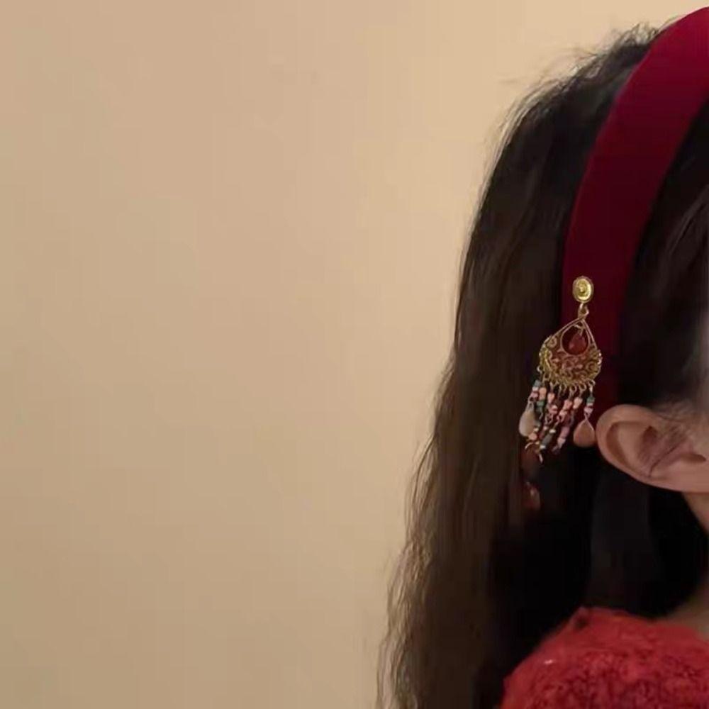 New Chinese Style Ethnic Style Hair Hoop Head Wear Silver Pendant Hair Clip Headwear