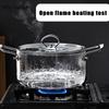 KEMORELA 1 PIÈCE Casserole en Verre 2,5 L / 3,5 L Résistante à la Chaleur Casserole à Mijoter Poignées Doubles Casseroles avec Couvercle Ustensiles de Cuisine en Verre Borosilicaté