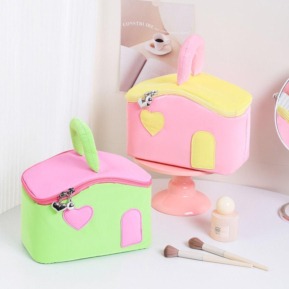 Korean Style Cartoon Makeup Bags House Shape Travel Wash Handbag Toiletries Storage Pouch  Outdoor