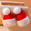 European & American Christmas Hat Knitted Earrings - Simple Dangle Jewelry