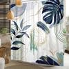 Luxury Tropical Leaf Shower Curtain Watercolor Botanical Waterproof Bath Curtain For Bathroom Decor Modern Boho Style With Hook